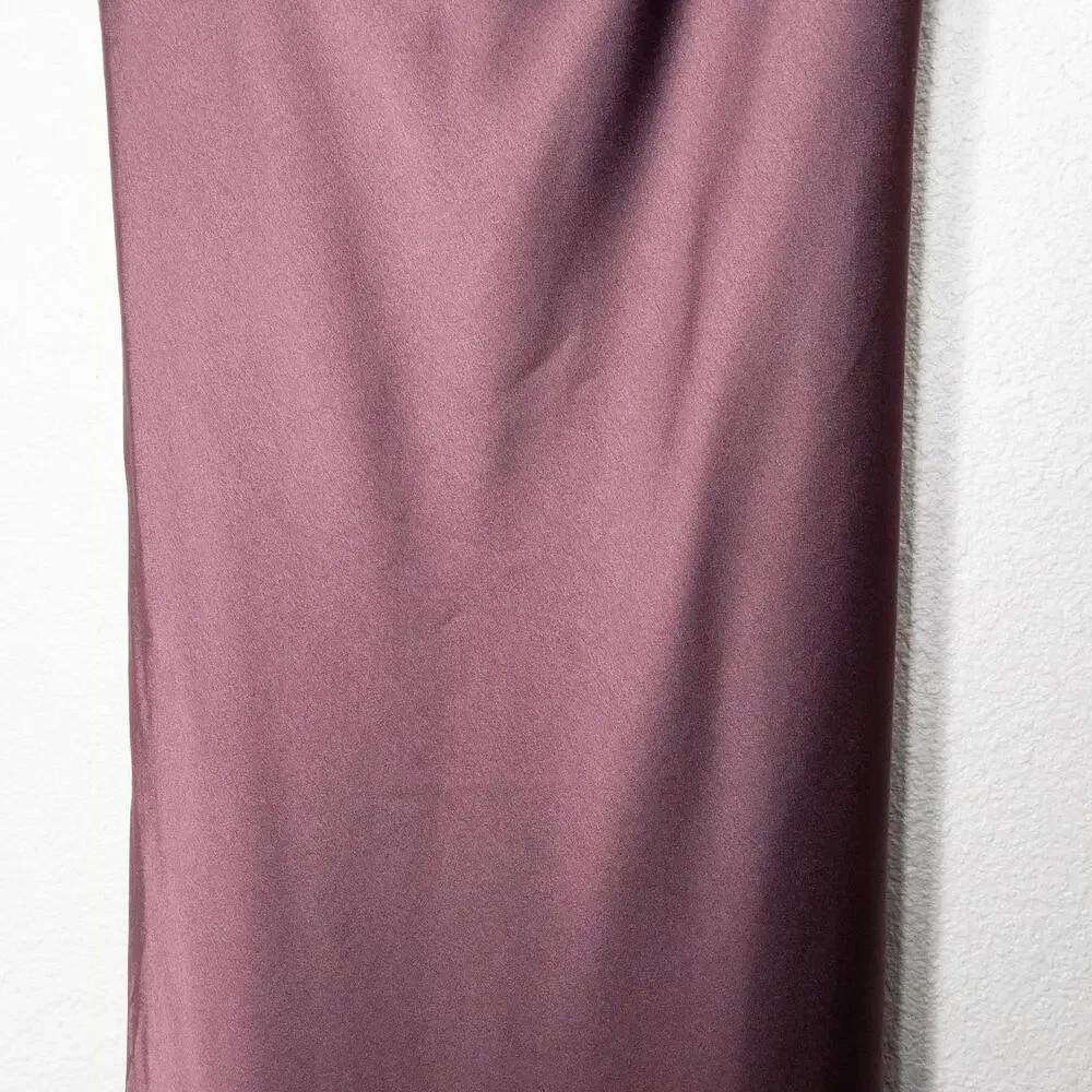 Show Me Your Mumu Purple Slip Dress Size S Cowl Neck Minimalist Romantic - Picture 4 of 7